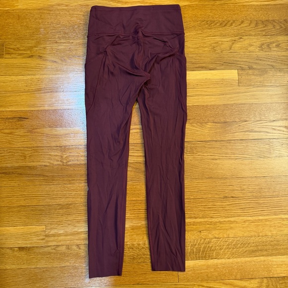 Lululemon Fast and Free Tight II 25" *Non-Reflective Nulux Red (Cassis?)- Size 4 - Picture 7 of 8